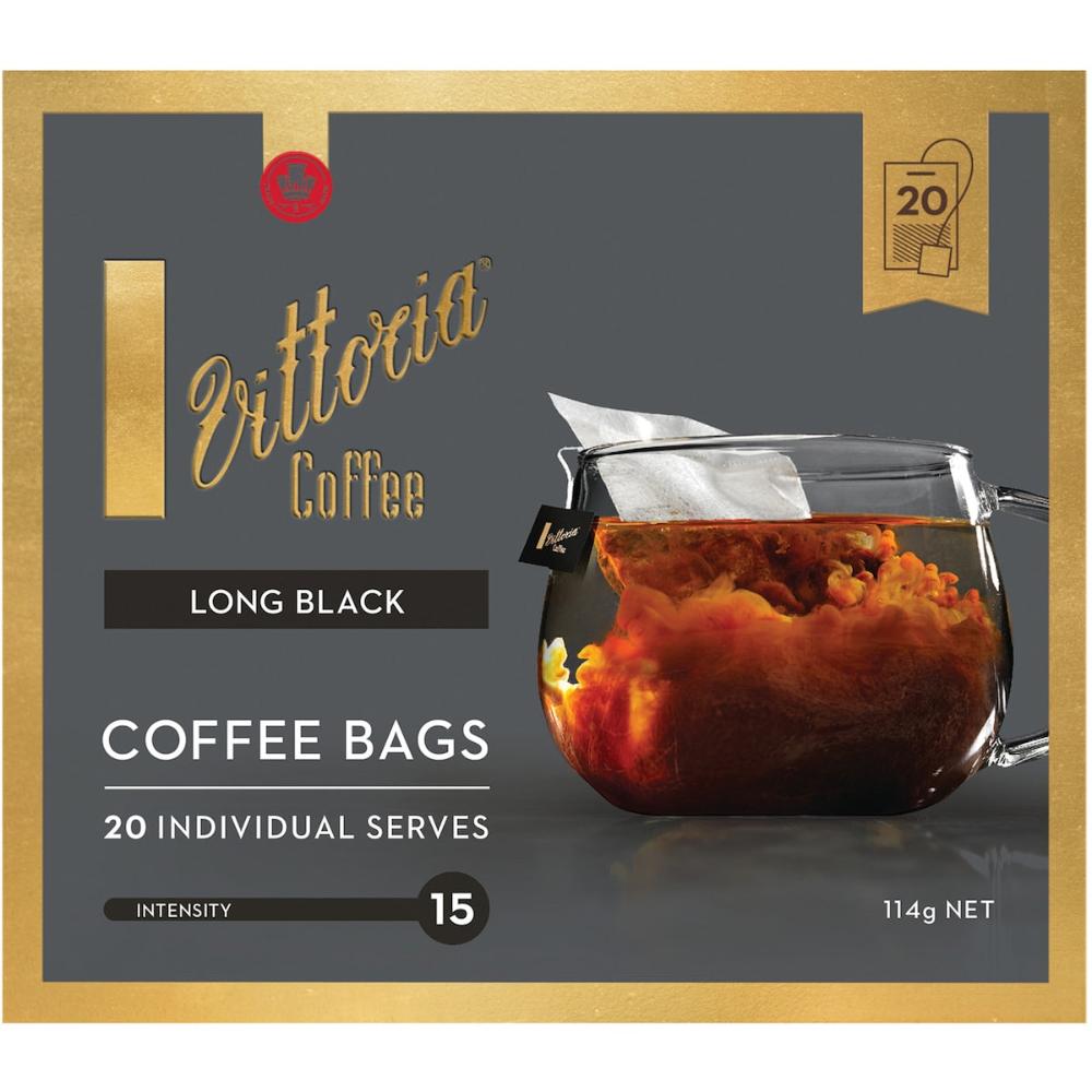 Vittoria Coffee Bags Long Black 60 Pack