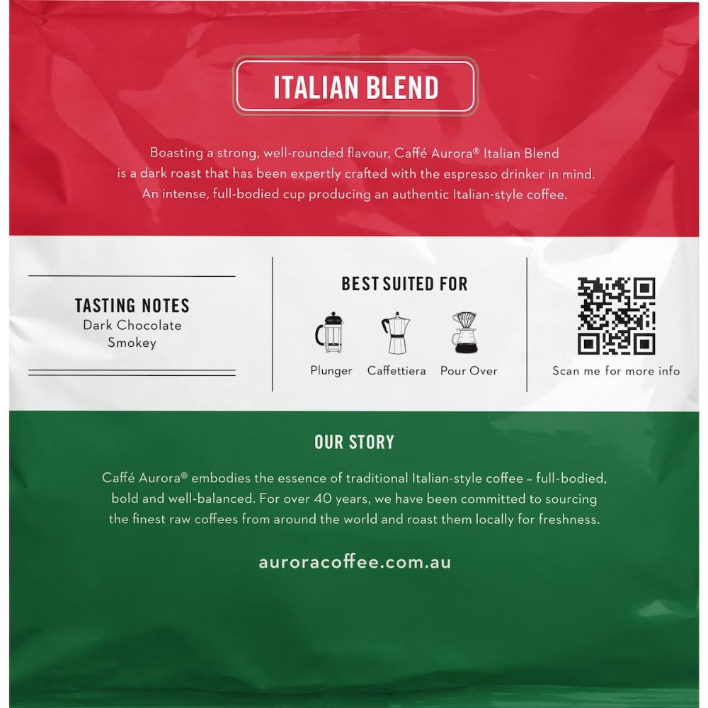 2 x Caffe Aurora Ground Coffee Italian Blend 1kg