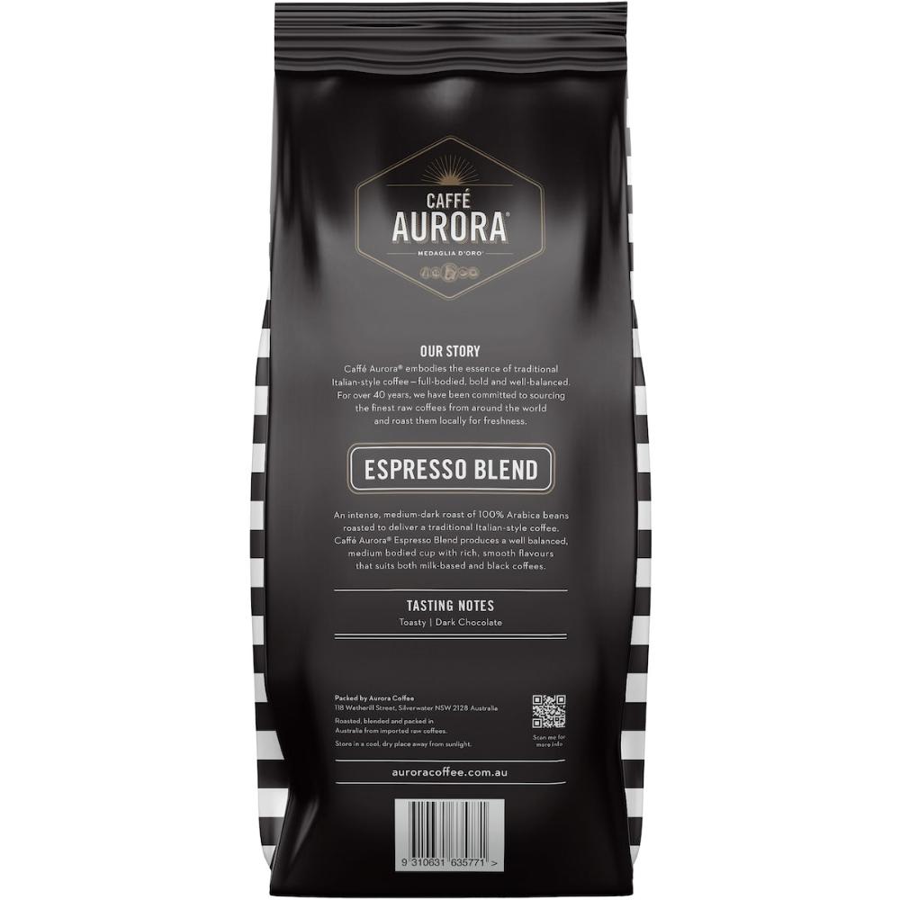 2 x Caffe Aurora Espresso Blend Coffee Beans 1kg