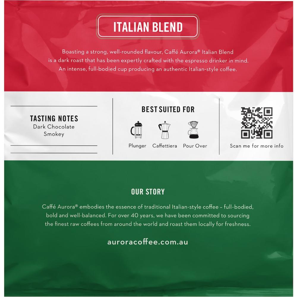 3 x Caffe Aurora Ground Coffee Italian Blend 500g