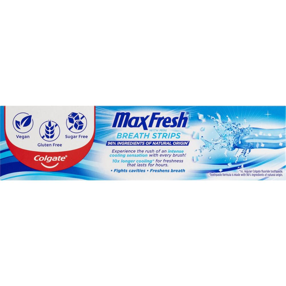 5 x Colgate Max Fresh Toothpaste With Mini Breath Strips Cool Mint 115g