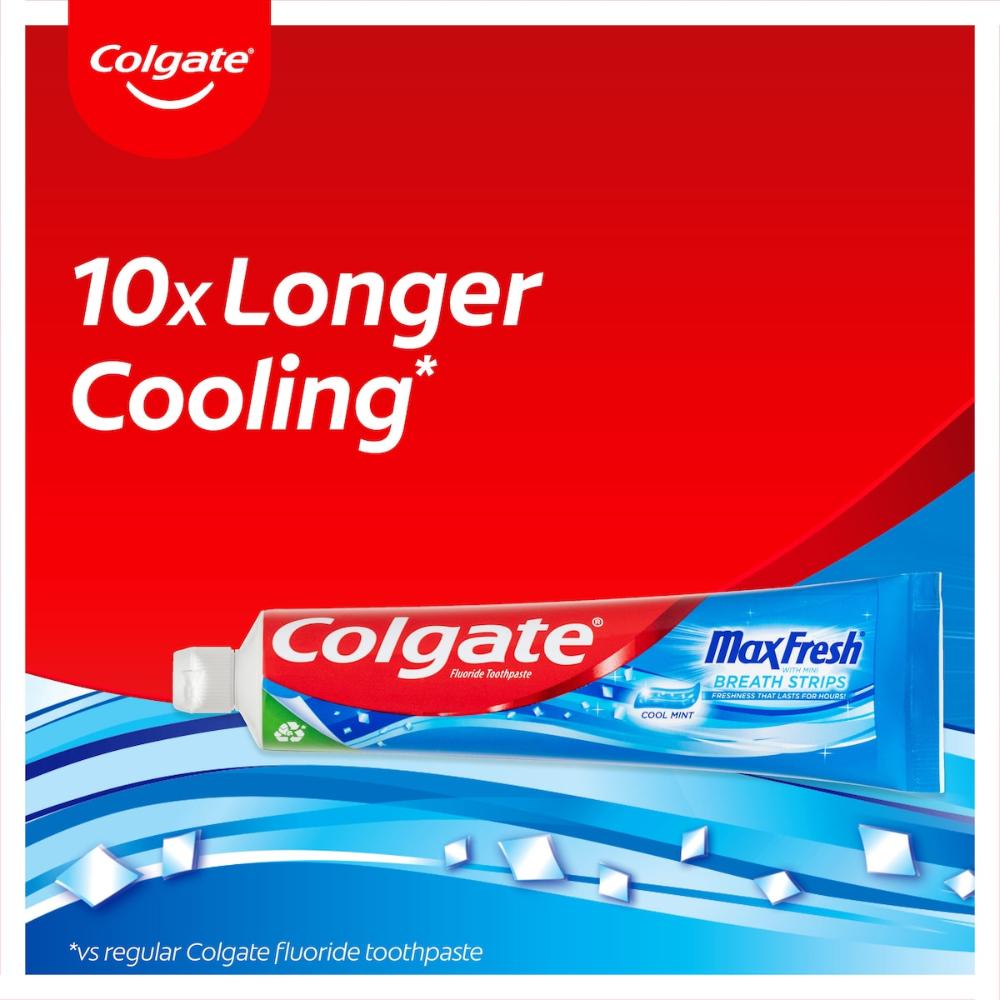 5 x Colgate Max Fresh Toothpaste With Mini Breath Strips Cool Mint 115g