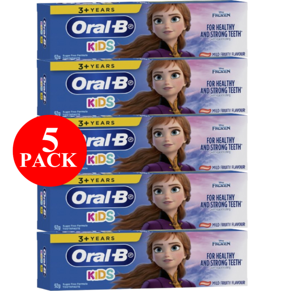 5 x Oral-B Kids Frozen 3+ Years Blue Toothpaste 92g