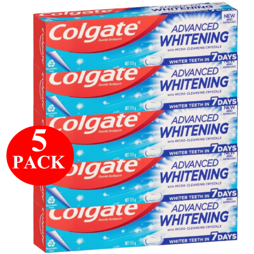 5 x Colgate Whitening Toothpaste Advanced Whitening 115g