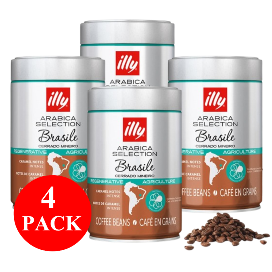 4 x illy Regnerative Brazil Arabica Selection Coffee Beans 250g