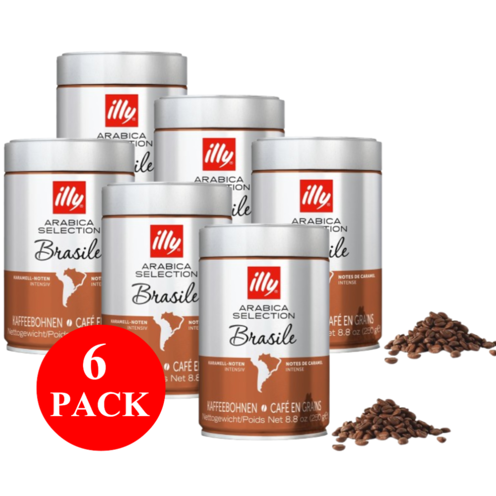 6 x illy Brazil Coffee Beans 250g