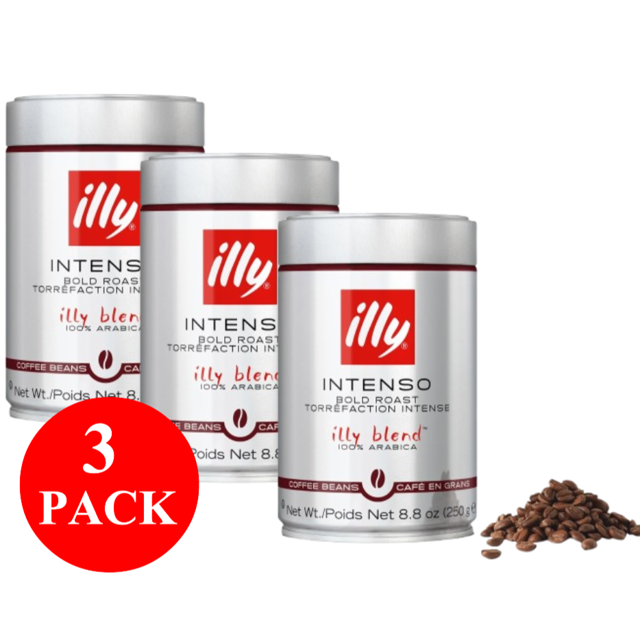 3 x illy Intenso Coffee Beans 250g