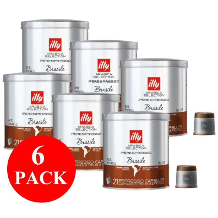 6 x illy Brazil Coffee Capsules 21pcs 140g