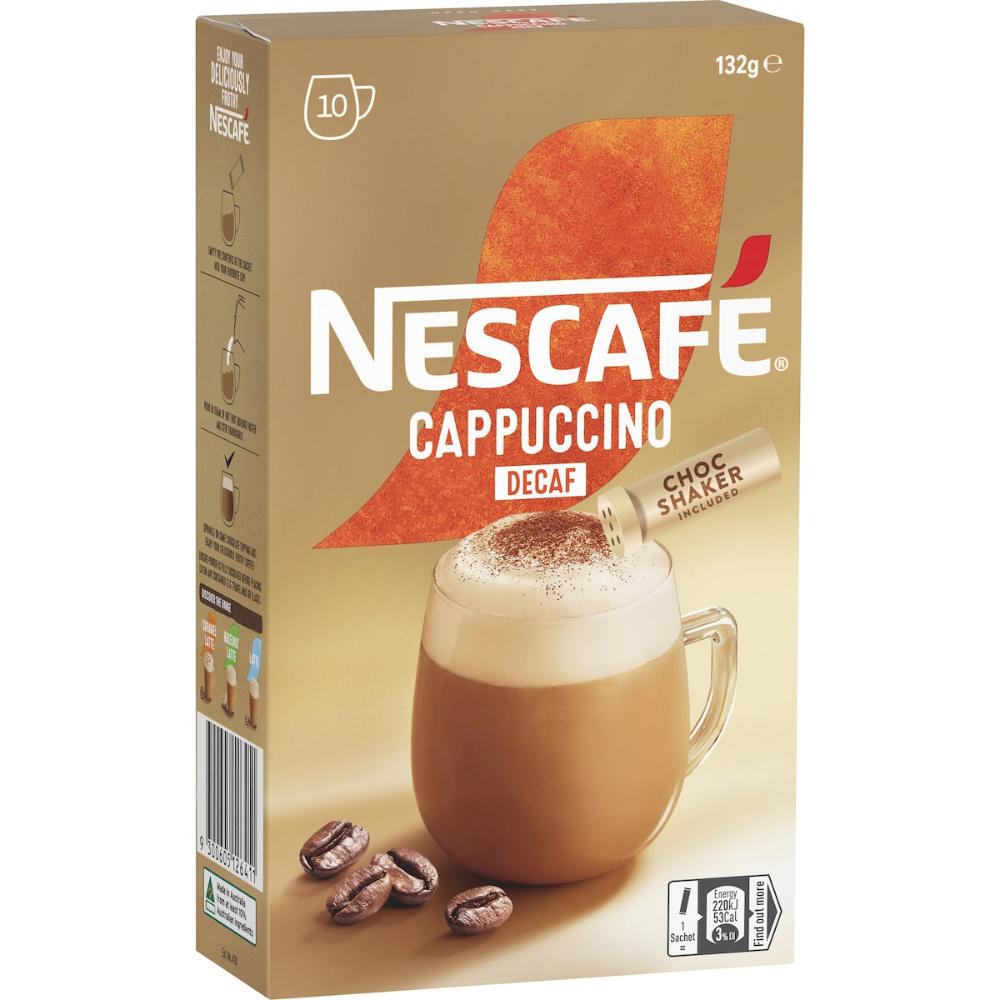 Nescafe Cappuccino Decaf Coffee Sachets 100 Pack