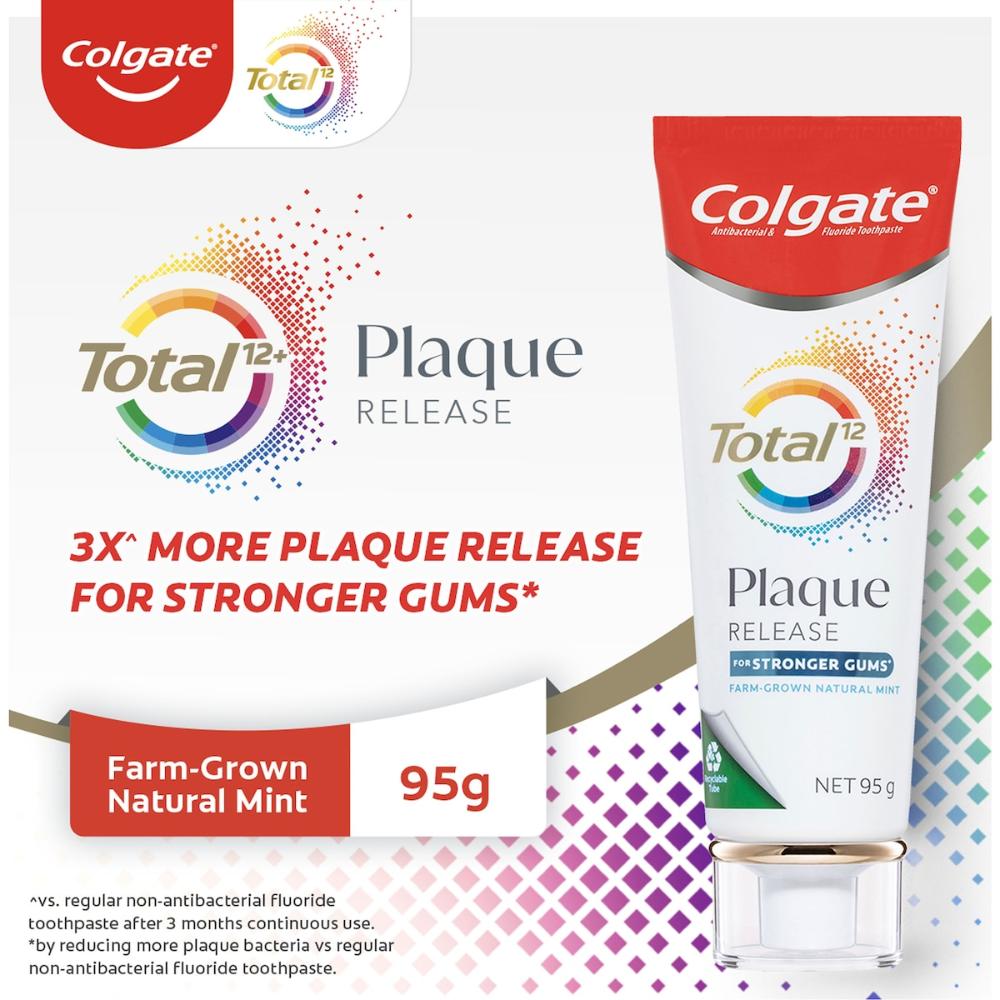 5 x Colgate Plaque Release Toothpaste Total Natural Mint 95g