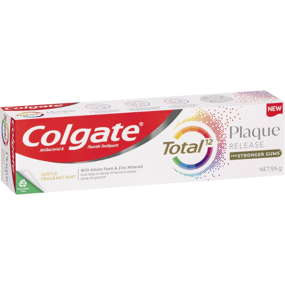 5 x Colgate Plaque Release Toothpaste Total Fragrant Mint 95g