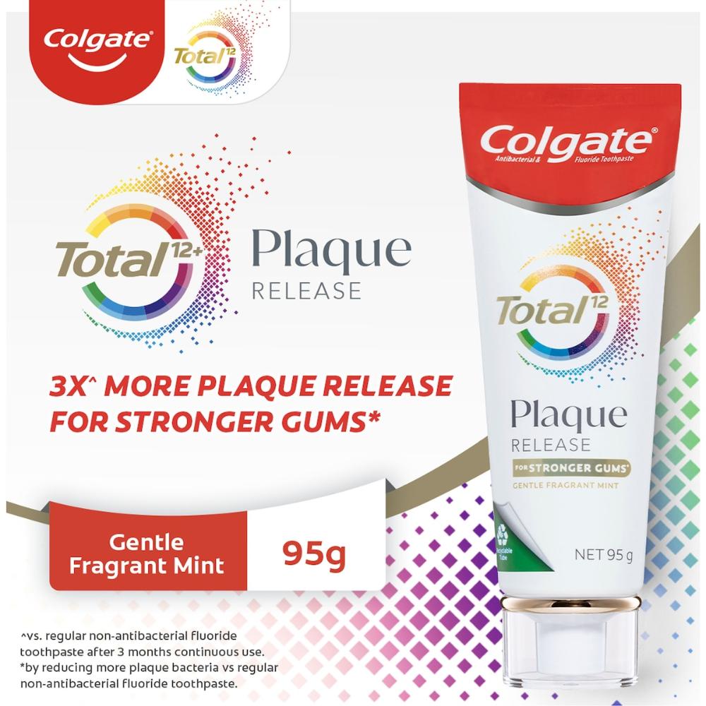 5 x Colgate Plaque Release Toothpaste Total Fragrant Mint 95g