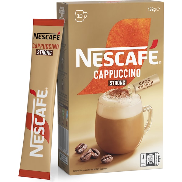 Nescafe Cappuccino Strong Coffee Sachets 100 Pack