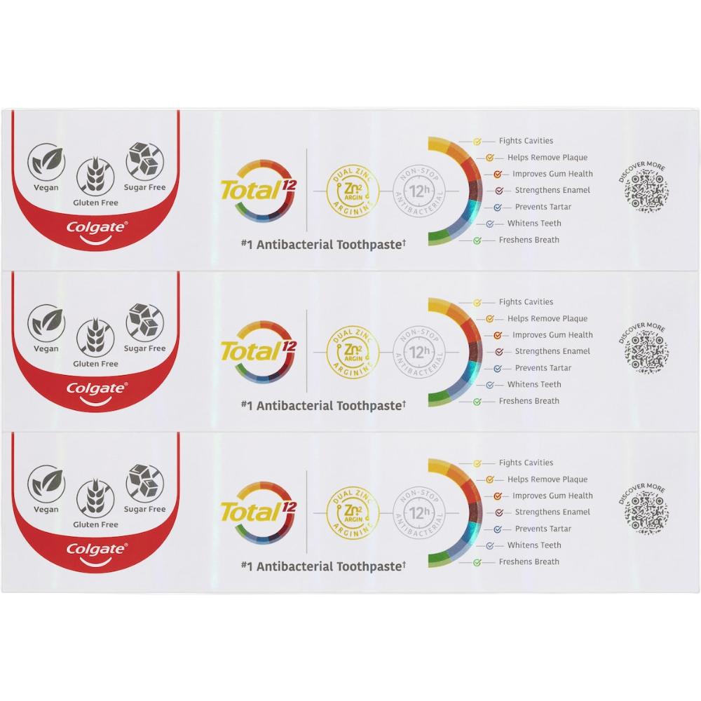 Colgate Antibacterial Toothpaste Total Advanced Clean Value 200g X 3 Pack