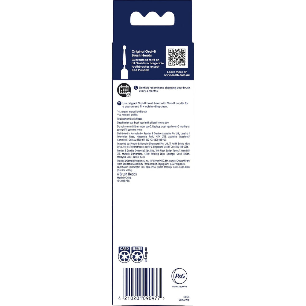 Oral-B Sensitive Clean Extra Soft Bristle Head Refill 6 Pack
