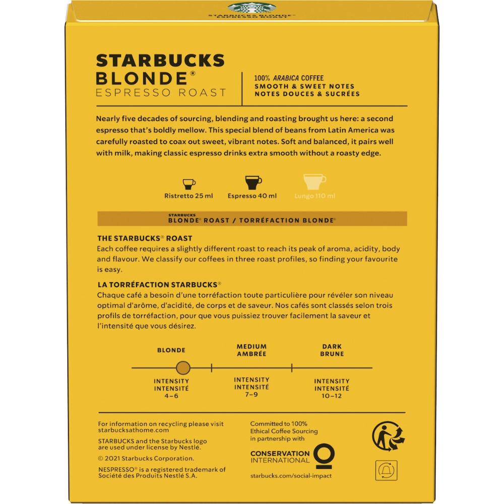 Starbucks By Nespresso Blonde Espresso Roast Coffee Pods Capsules 36 Pack
