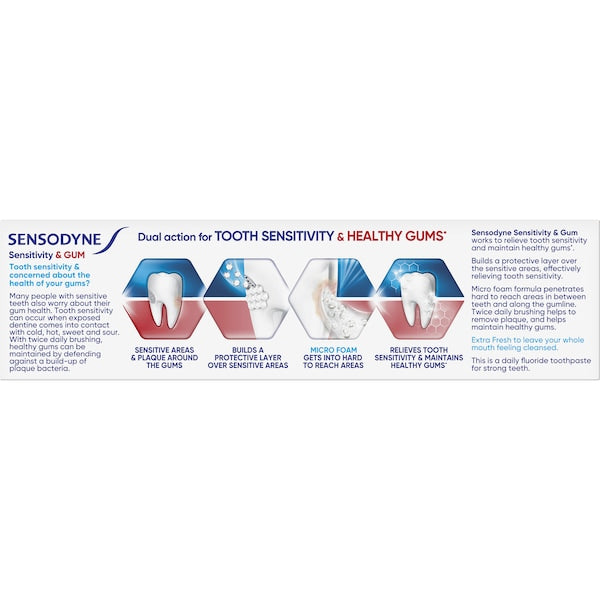 3 x Sensodyne Sensitivty & Gum Toothpaste Extra Fresh 100g