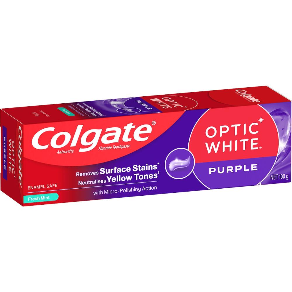 5 x Colgate Optic White Purple Whitening Toothpaste 100g