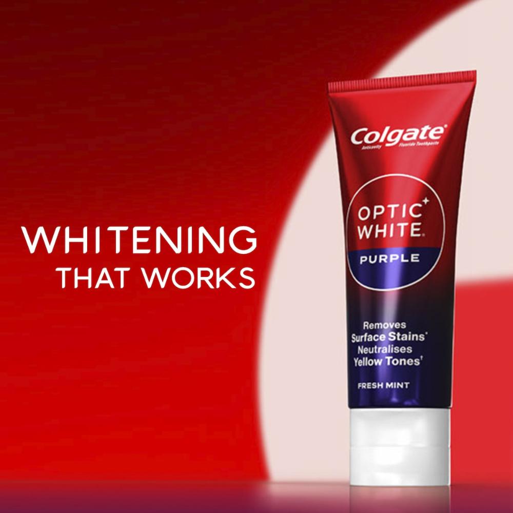 5 x Colgate Optic White Purple Whitening Toothpaste 100g