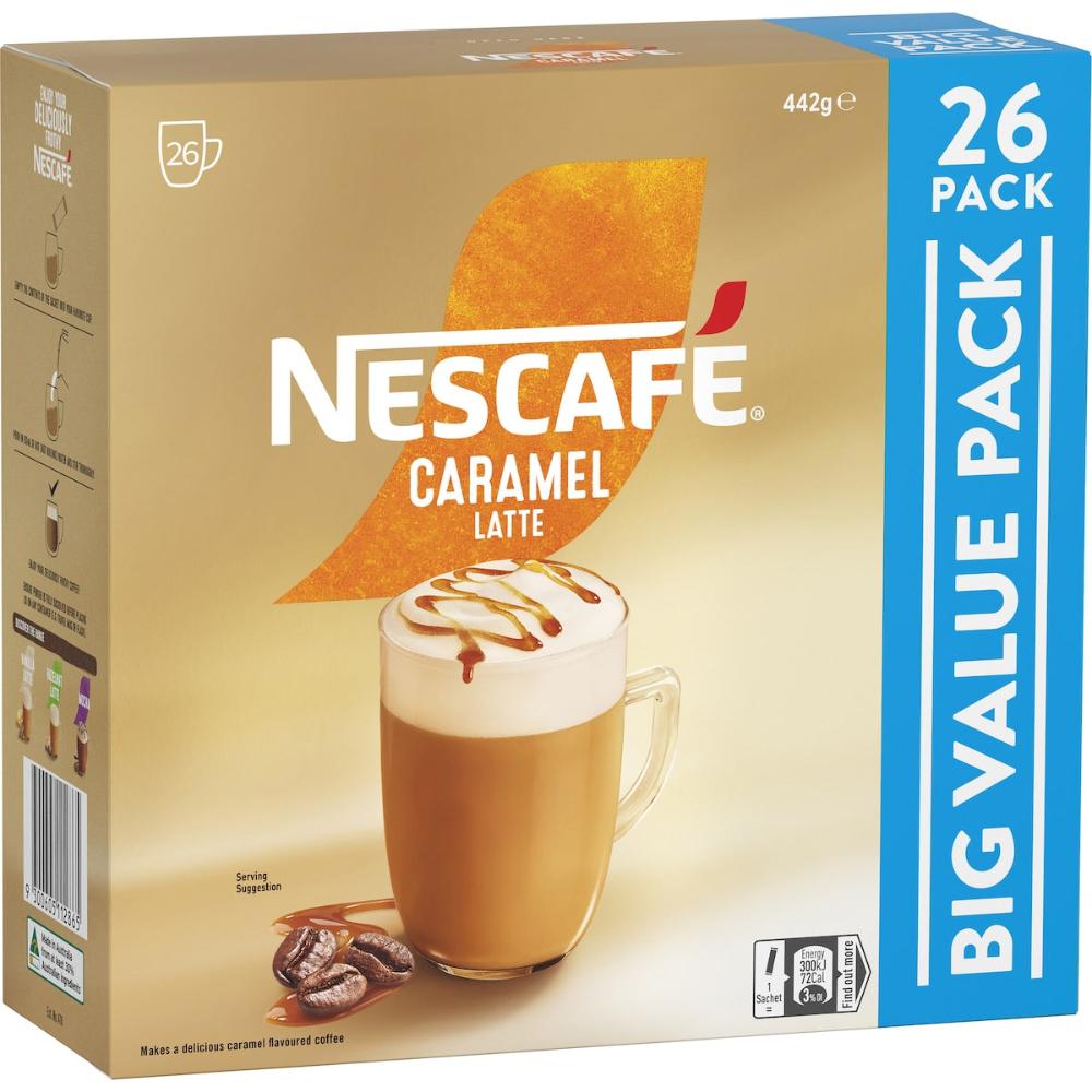 Nescafe Caramel Latte Coffee Sachets 130 Pack