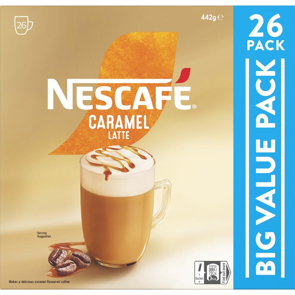 Nescafe Caramel Latte Coffee Sachets 130 Pack