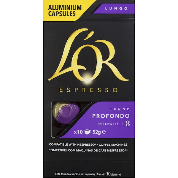 L'or Espresso Lungo Profondo Intensity 8 Coffee Capsules 50 Pack