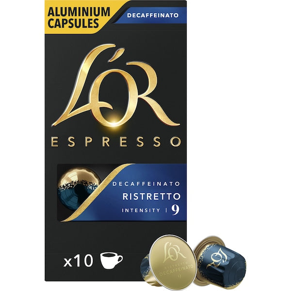 L'or Espresso Decaf Ristretto Intensity 9 Coffee Capsules 50 Pack