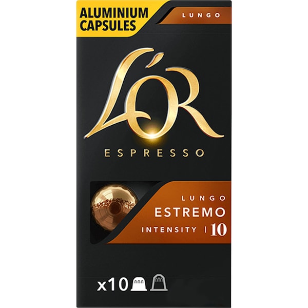 L'or Espresso Lungo Estremo Intensity 10 Coffee Capsules 100 Pack