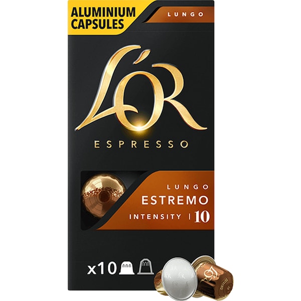 L'or Espresso Lungo Estremo Intensity 10 Coffee Capsules 100 Pack