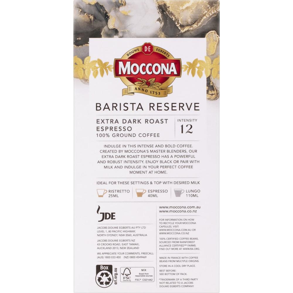 Moccona Barista Reserve Capsules Extra Dark Roast Espresso 100 Pack
