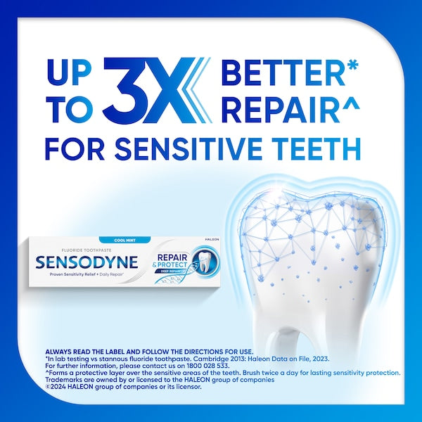 3 x Sensodyne Repair & Protect Toothpaste For Sensitive Teeth 100g
