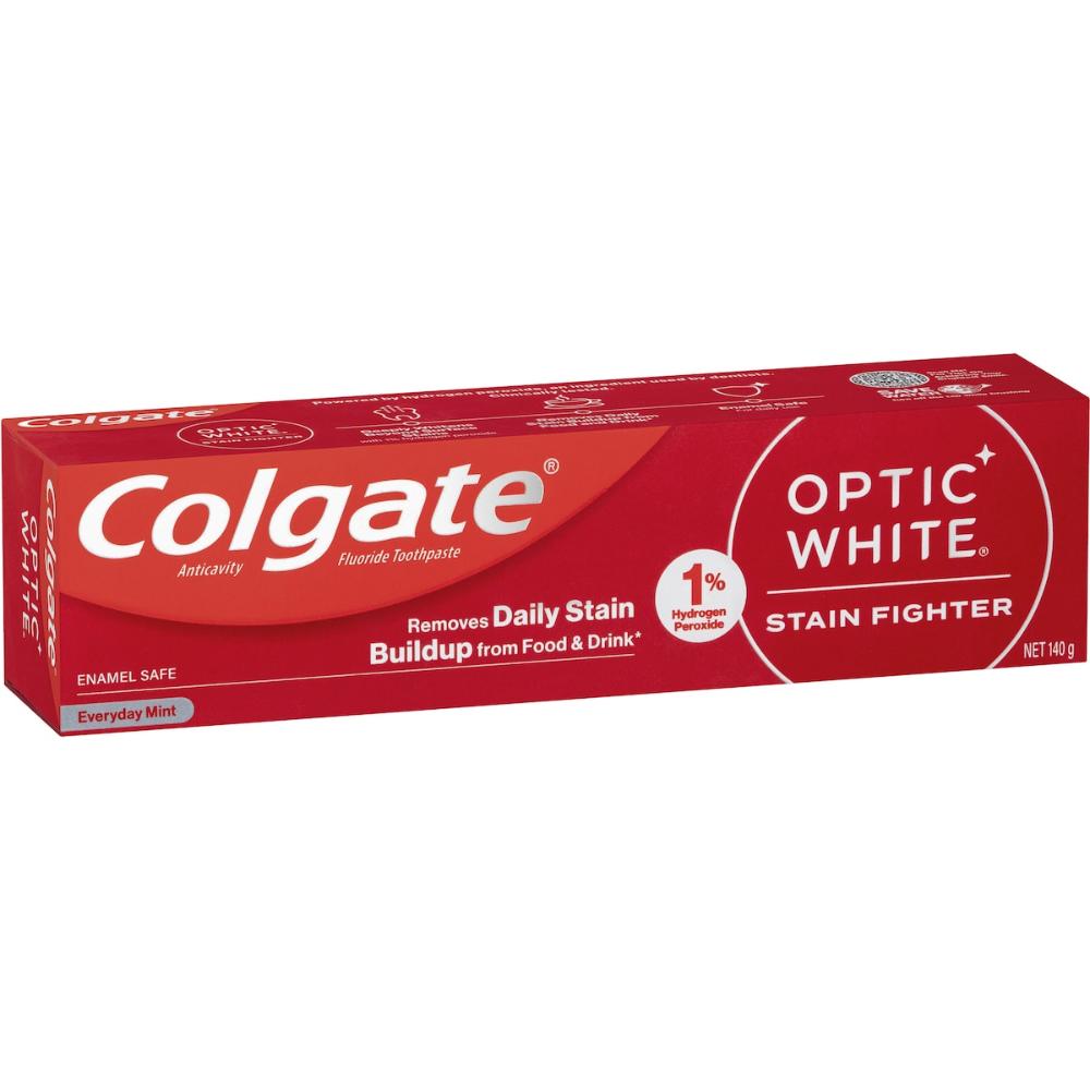 5 x Colgate Optic White Stain Fighter Teeth Whitening Toothpaste 140g
