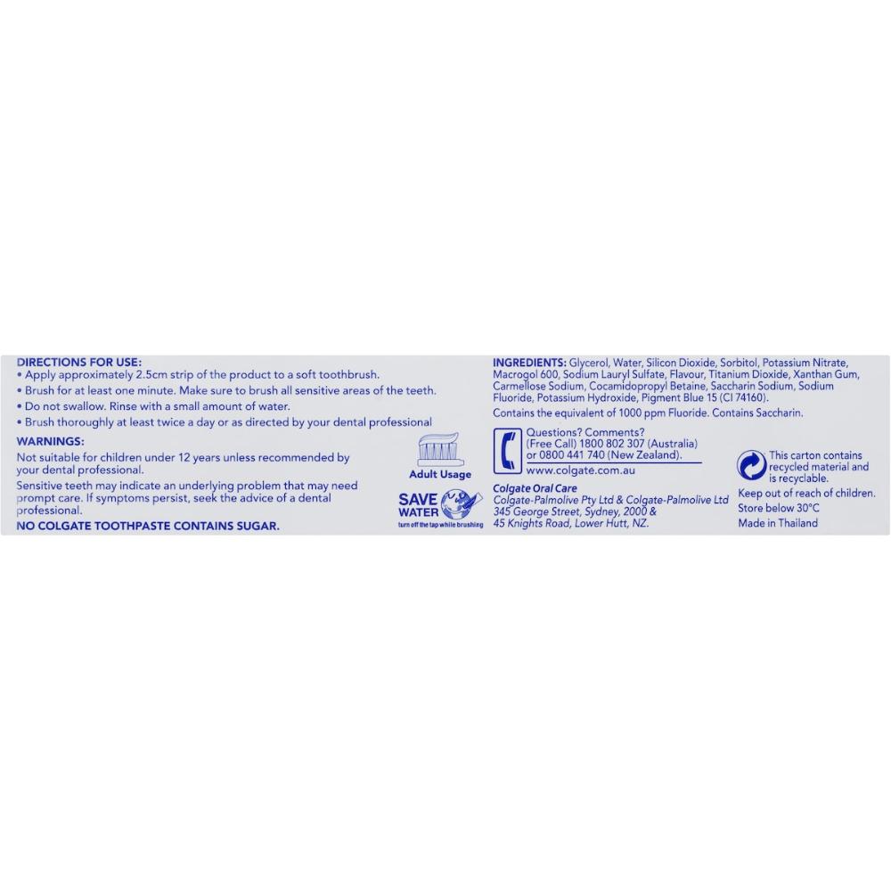 5 x Colgate Sensitive Toothpaste Advanced Clean Fluoride 110g