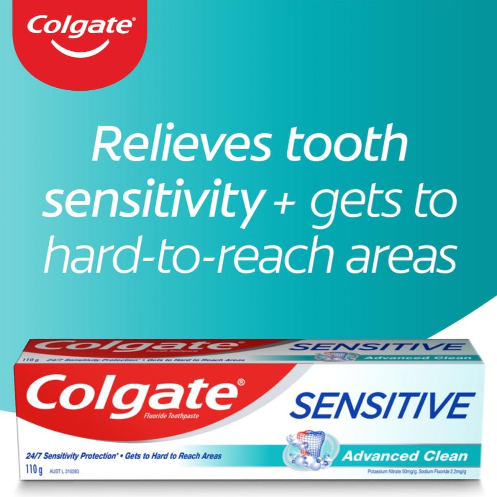 5 x Colgate Sensitive Toothpaste Advanced Clean Fluoride 110g