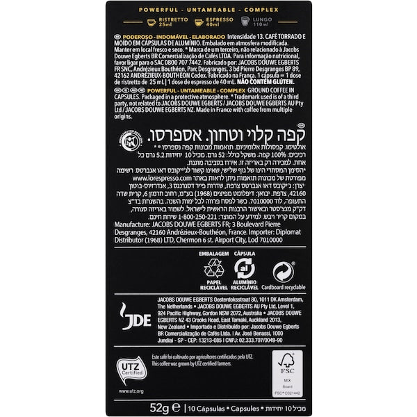L'or Espresso Ultimo Intensity 13 Coffee Capsules 50 Pack