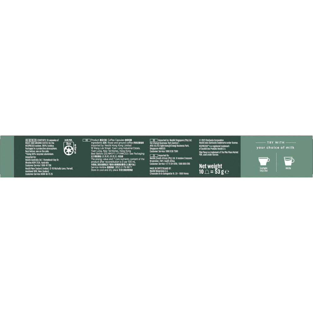 Starbucks By Nespresso Pike Place Roast Coffee Pods Capsules 50 Pack