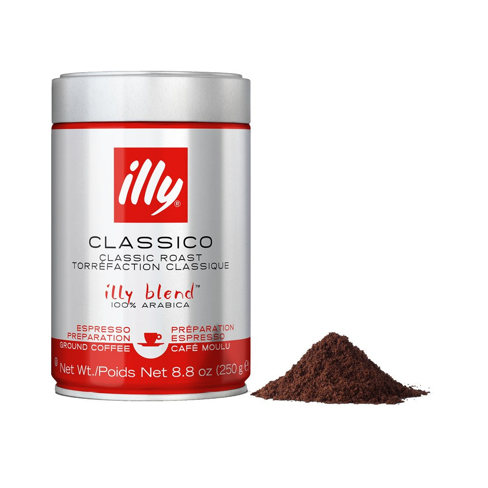 4 x illy Classico Espresso Ground Coffee 250g
