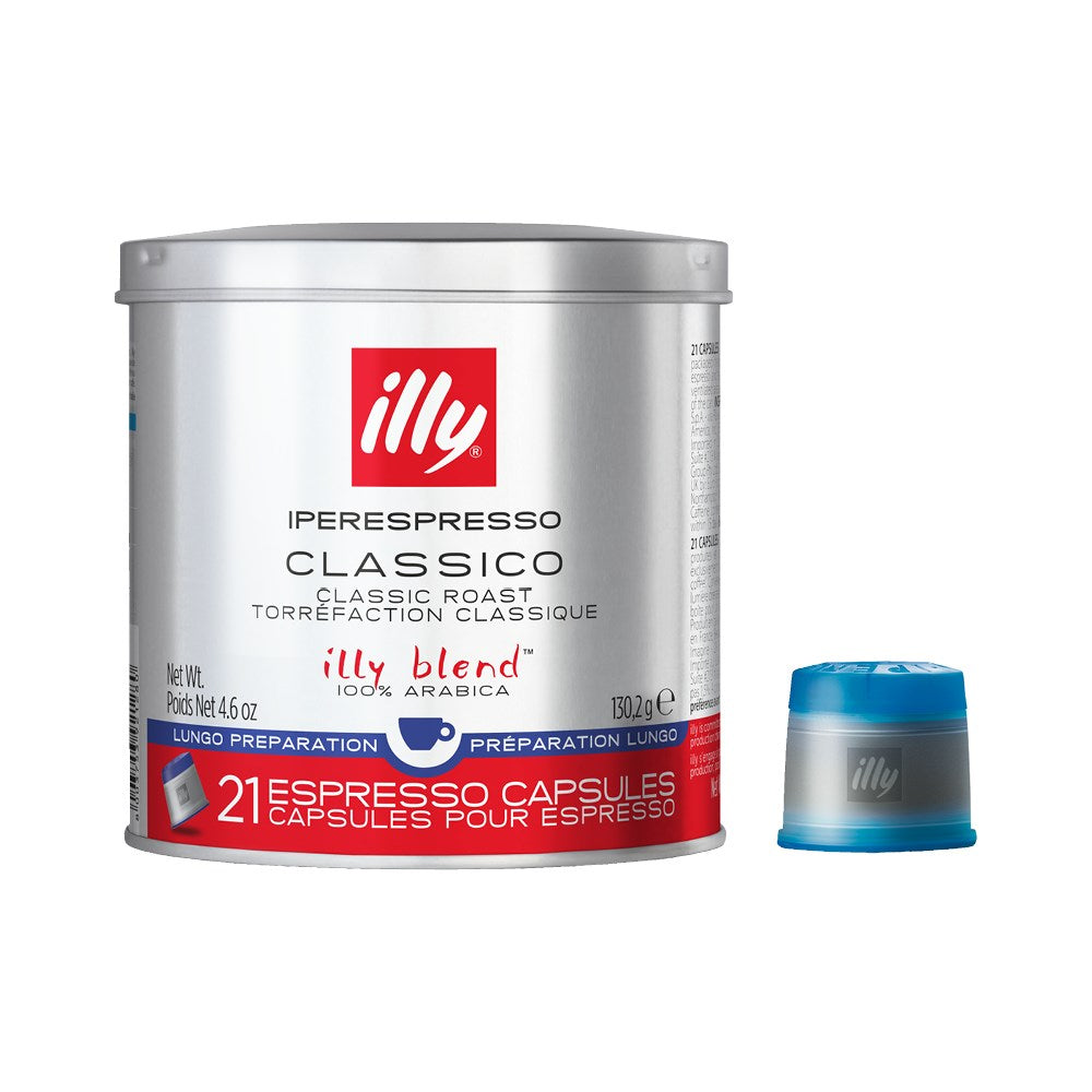 6 x illy Classico Lungo Espresso Capsules 21pcs 140g
