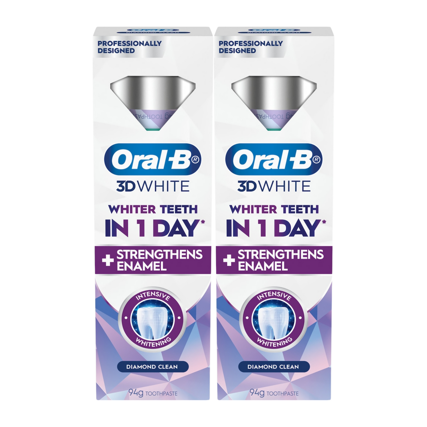 2 x Oral-B 3D White Toothpaste Intensive Whitening Diamond Clean 94g