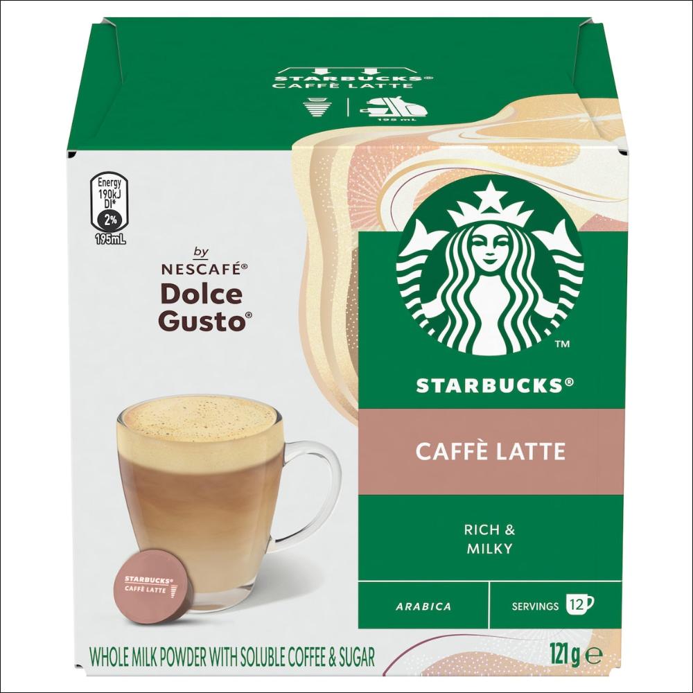 Starbucks By Nescafe Dolce Gusto Caffe Latte Coffee Pods Capsules 60 Pack