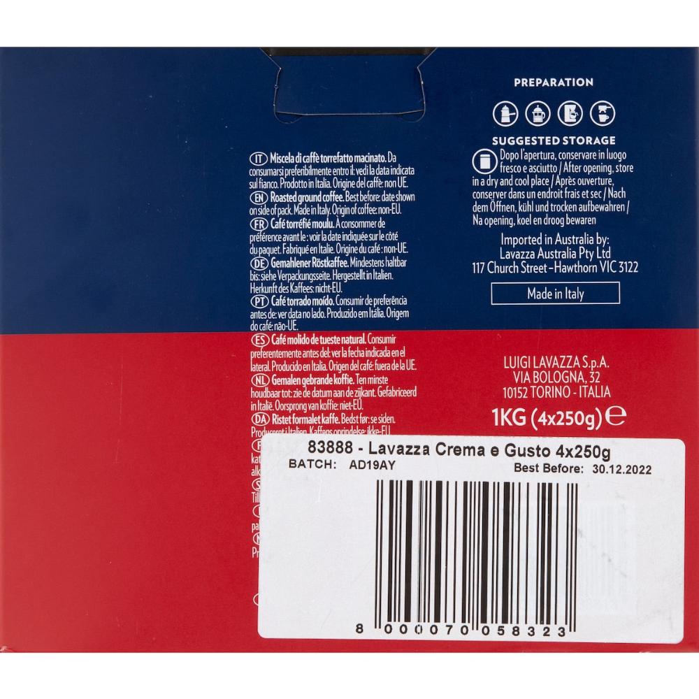 Lavazza Crema E Gusto Ground Coffee 1kg