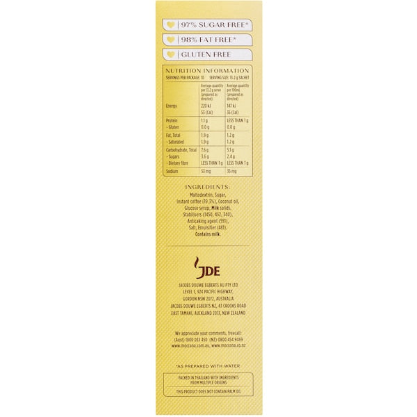 Moccona Coffee Sachets Strong Cappuccino 100 Pack