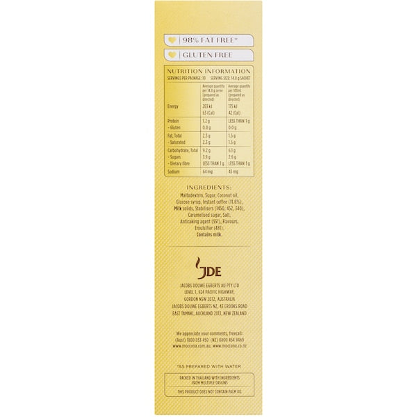 Moccona Coffee Sachets Caramel Latte 100 Pack