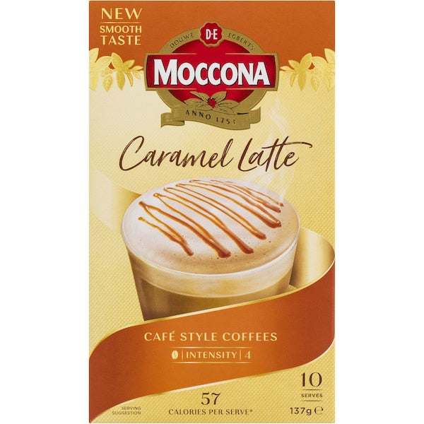 Moccona Coffee Sachets Caramel Latte 10 Pack