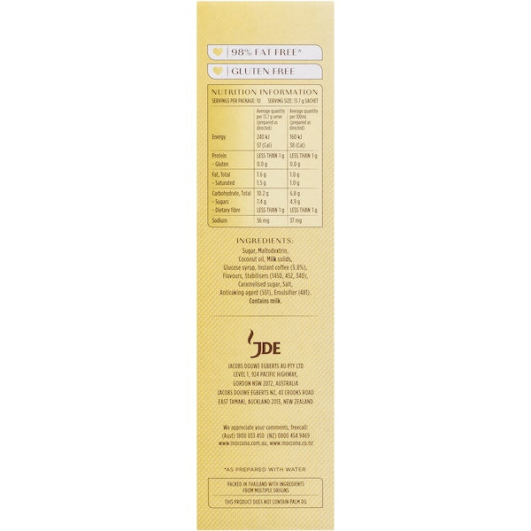 Moccona Coffee Sachets Caramel Latte 10 Pack