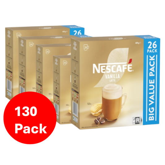 Nescafe Vanilla Latte Coffee Sachets 130 Pack