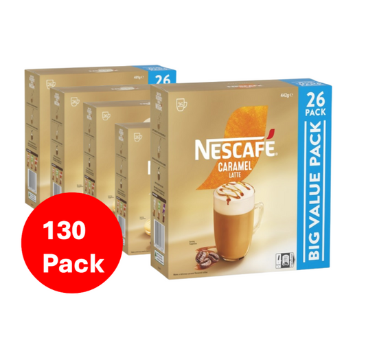 Nescafe Caramel Latte Coffee Sachets 130 Pack