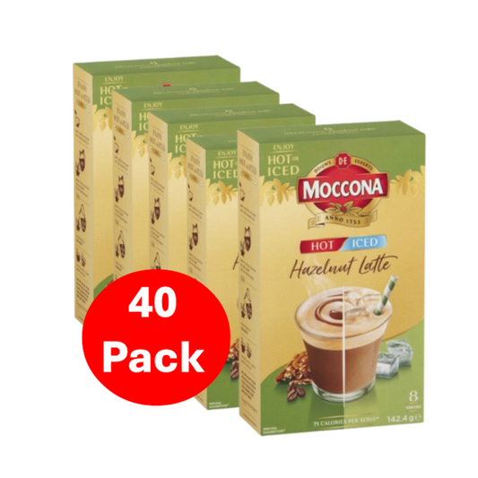 Moccona Hot/iced Hazelnut Latte Sachets 40 Pack