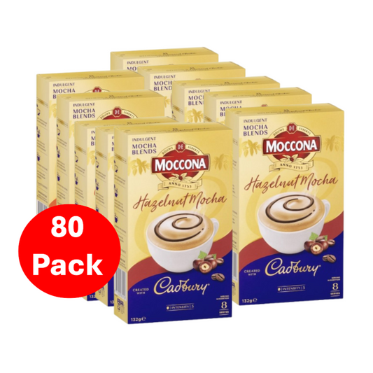 Moccona Cadbury Hazelnut Mocha Sachets 80 Pack