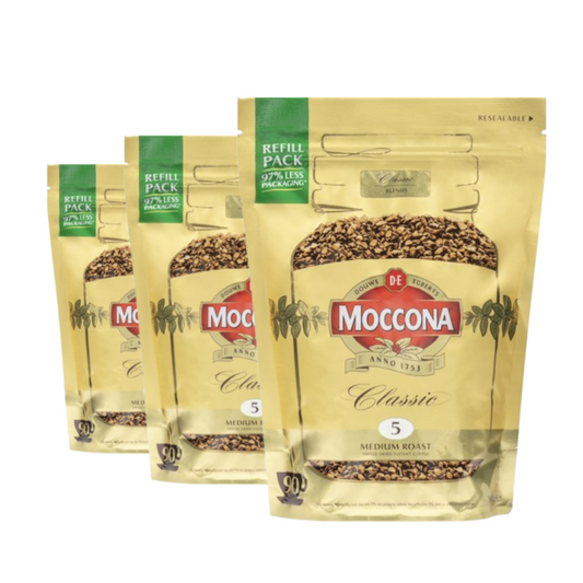 3 x Moccona Refill Pouch Medium Roast 180g